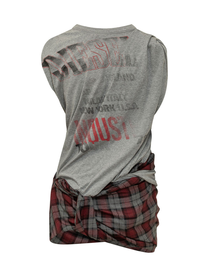 Grey Graphic Henley Mini Dress 3