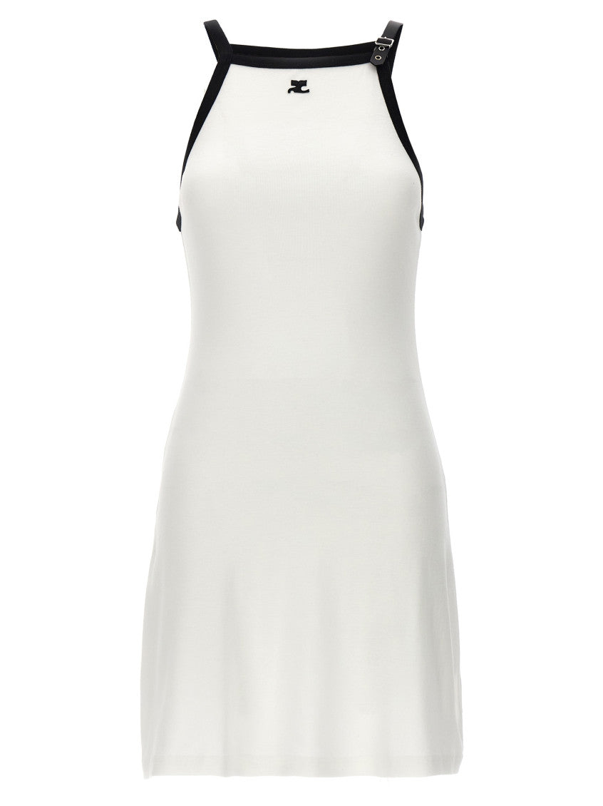 White Halter Neck Mini Dress 1