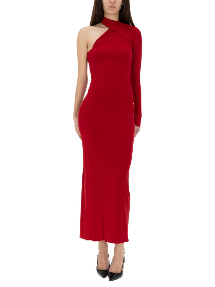 Red One Shoulder Maxi Dress 2