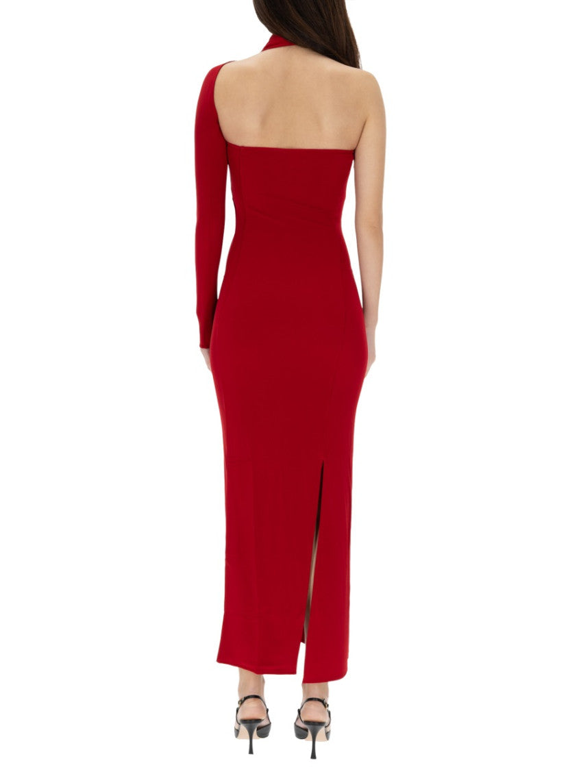 Red One Shoulder Maxi Dress 3