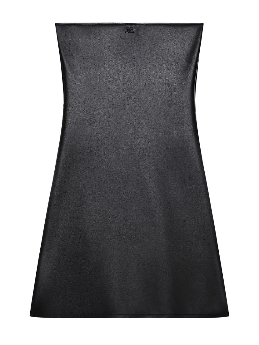 Black Solid Strapless Mini Dress 4