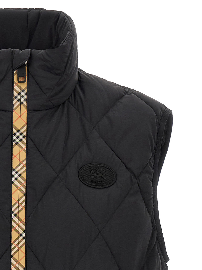 Black Quilted Sleeveless Jacket 3