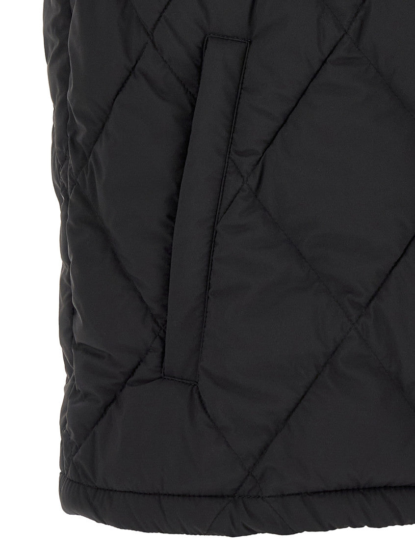 Black Quilted Sleeveless Jacket 4