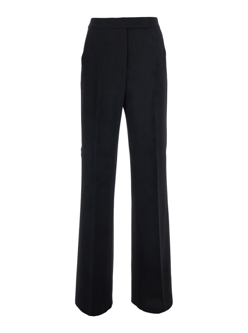 Black Regular Flat Front Pants 1