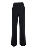 Black Regular Flat Front Pants 1