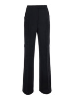 Black Regular Flat Front Pants 1