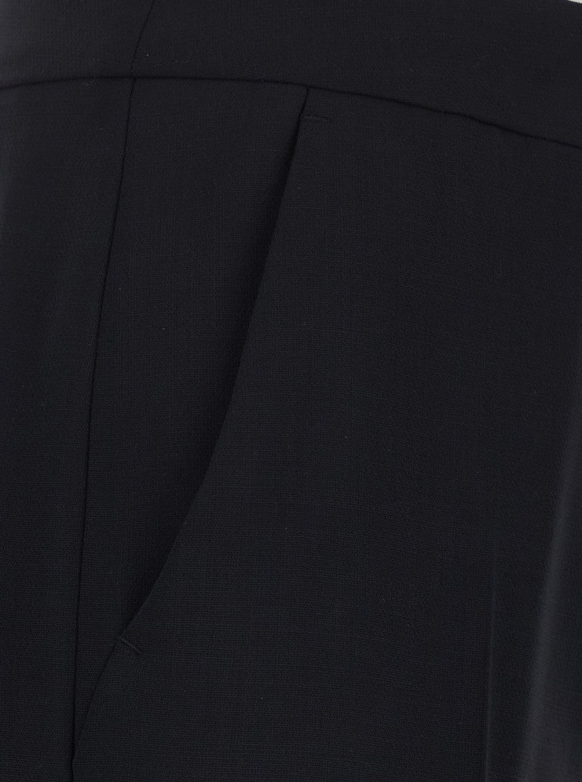 Black Regular Flat Front Pants 3