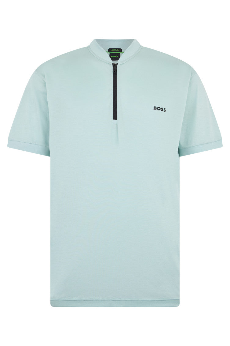 Turquoise Band Collar T-Shirt 1