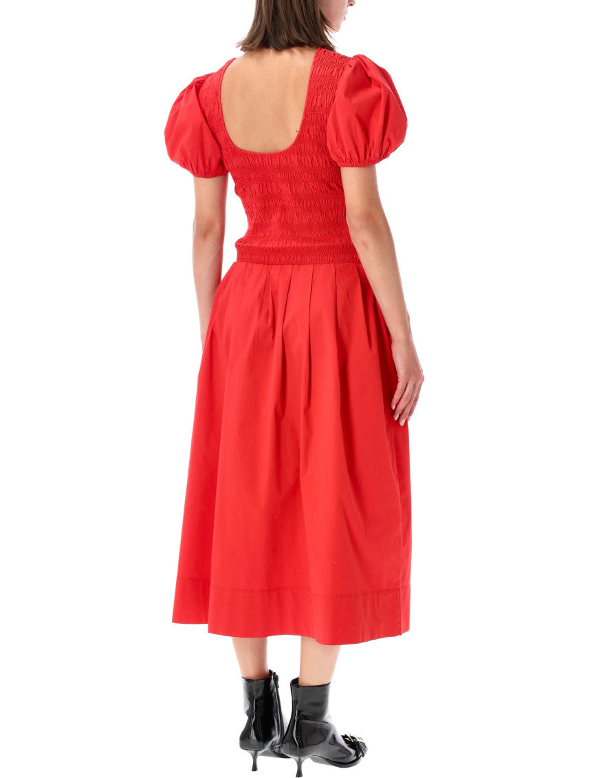Red Round Neck Midi Dress 2