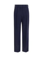 Blue Straight Pleated Pants 1