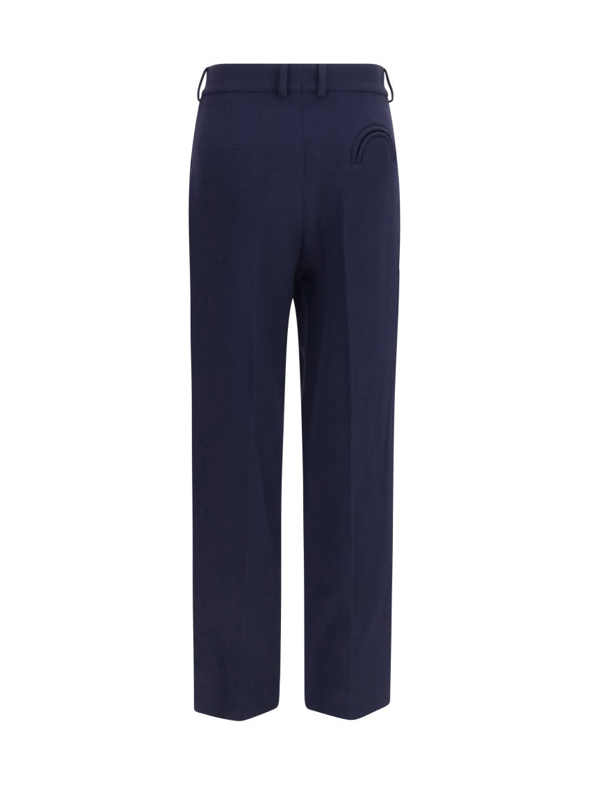 Blue Straight Pleated Pants 2