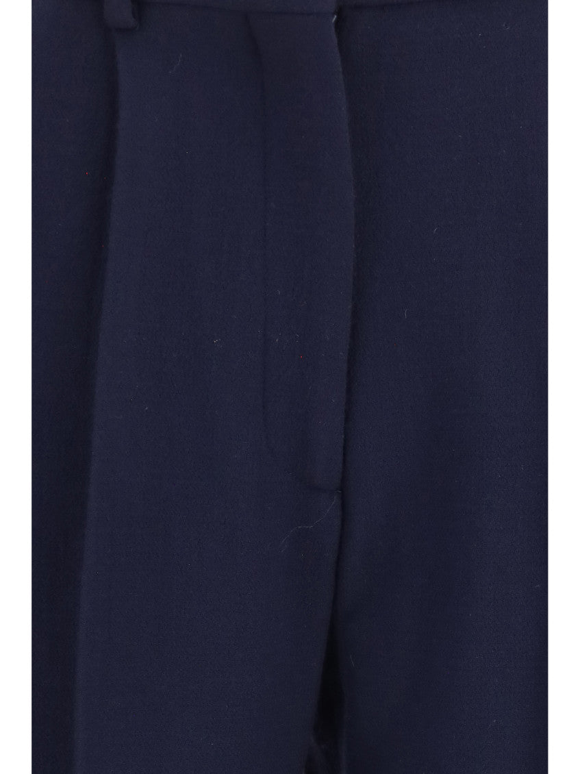 Blue Straight Pleated Pants 3