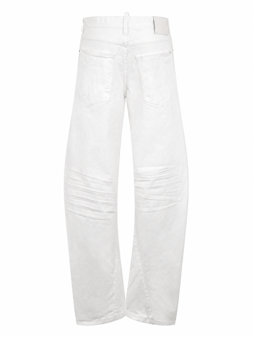 White Relaxed Flat Front Pant 2