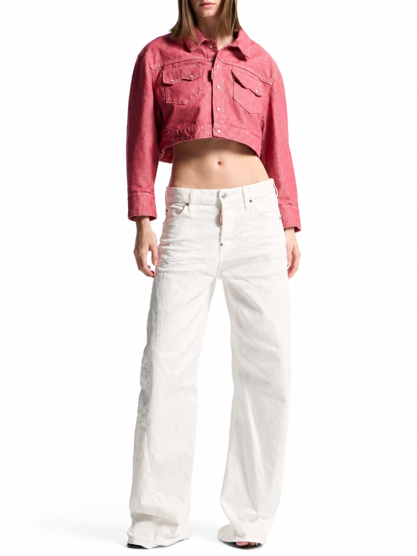 White Relaxed Flat Front Pant 3