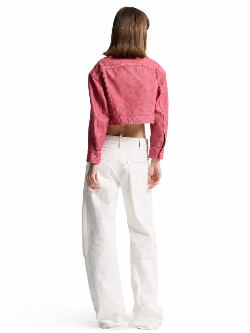 White Relaxed Flat Front Pant 4