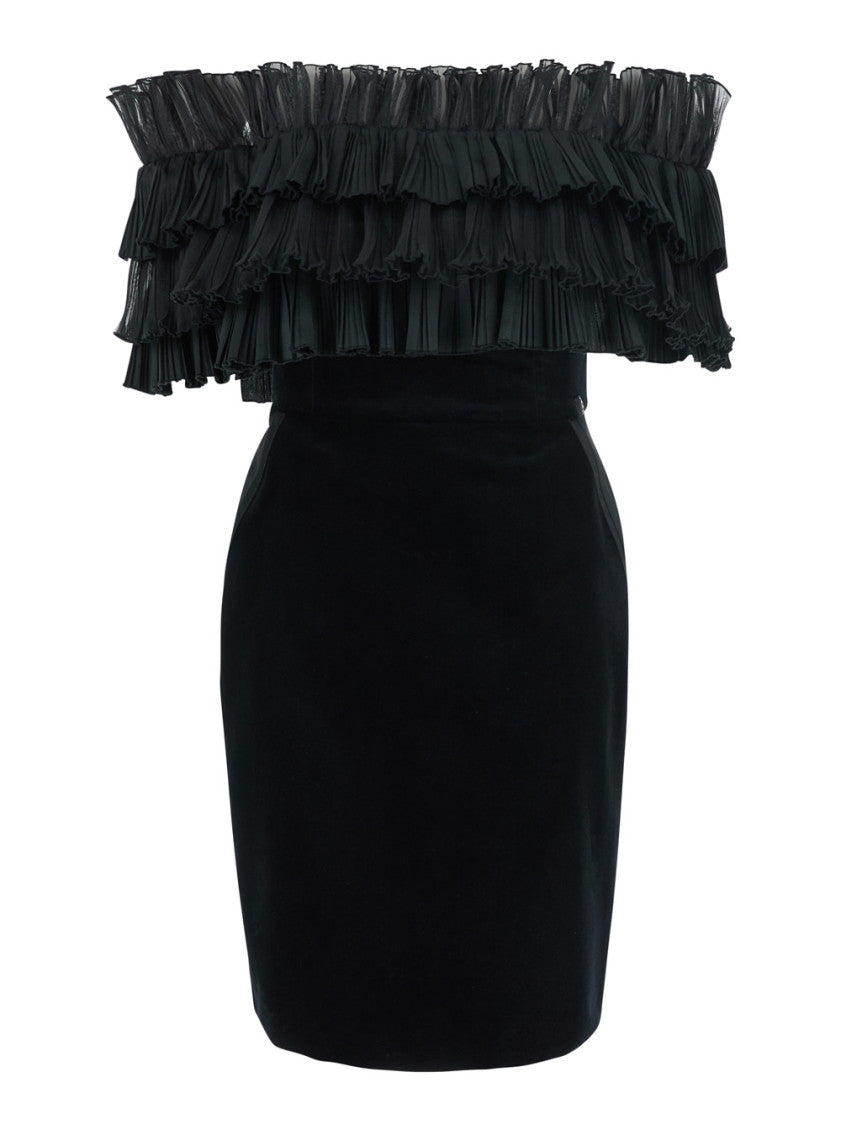 Black Off Shoulder Mini Dress 1