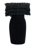 Black Off Shoulder Mini Dress 1