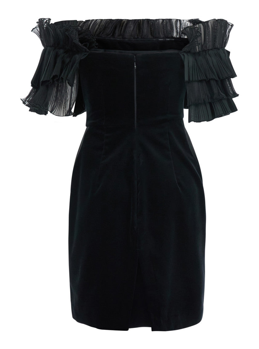 Black Off Shoulder Mini Dress 2