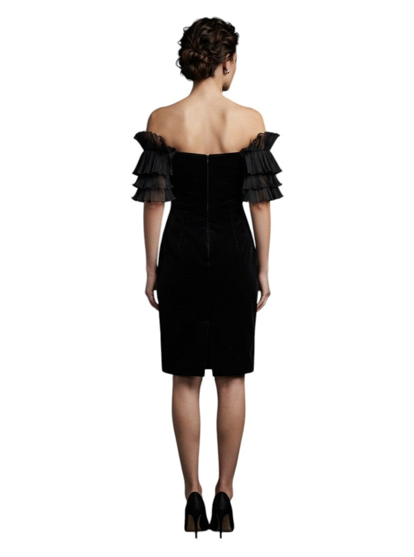 Black Off Shoulder Mini Dress 4