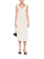 White V Neck Midi Dress 1