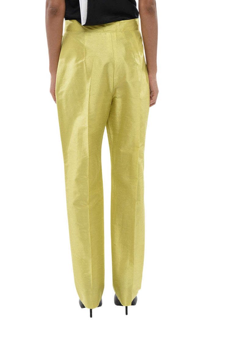 Green Straight Flat Front Pants 2
