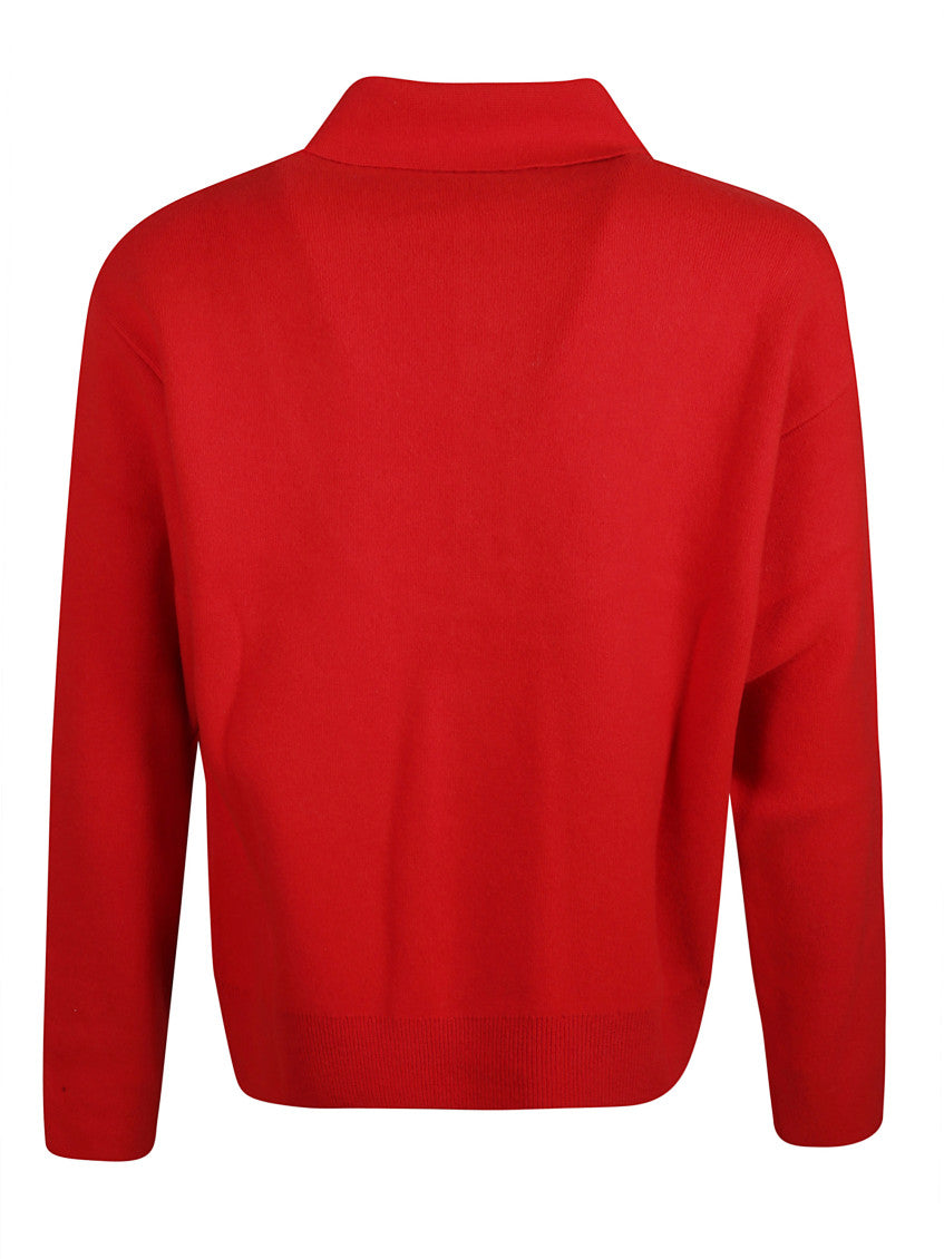 Red Regular Polo Sweater 2
