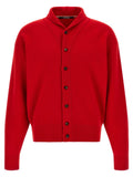 Red Shawl Neck Cardigan 1