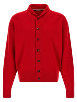 Red Shawl Neck Cardigan 1