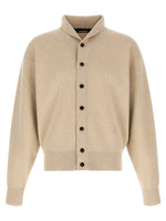 Beige Shawl Neck Cardigan 1
