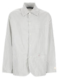 White Relaxed Stripes Overshirt 1