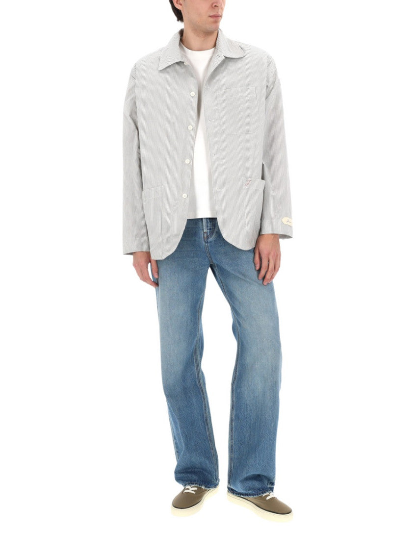 White Relaxed Stripes Overshirt 2