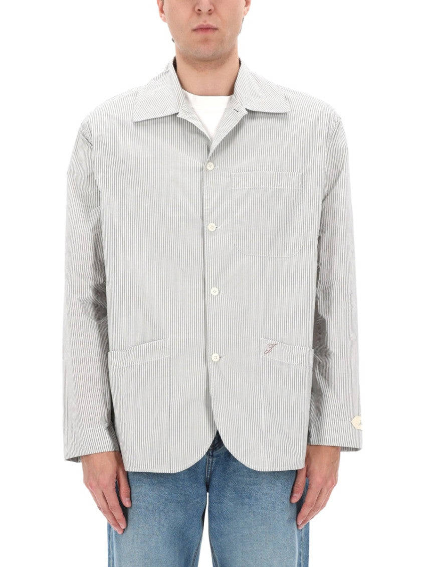 White Relaxed Stripes Overshirt 3