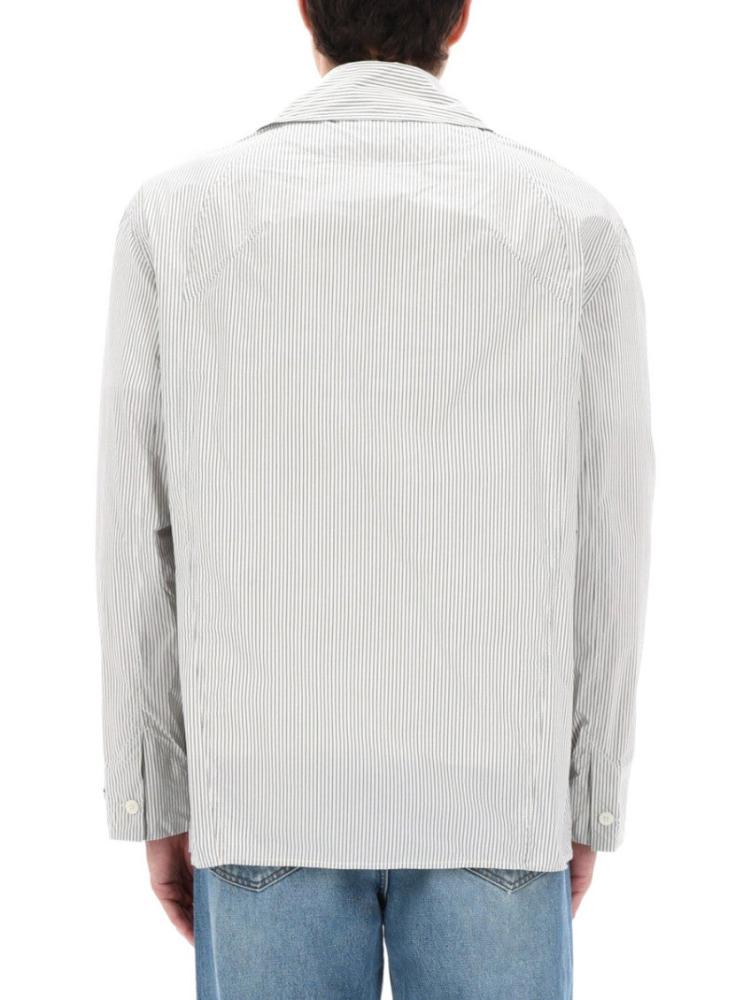 White Relaxed Stripes Overshirt 4