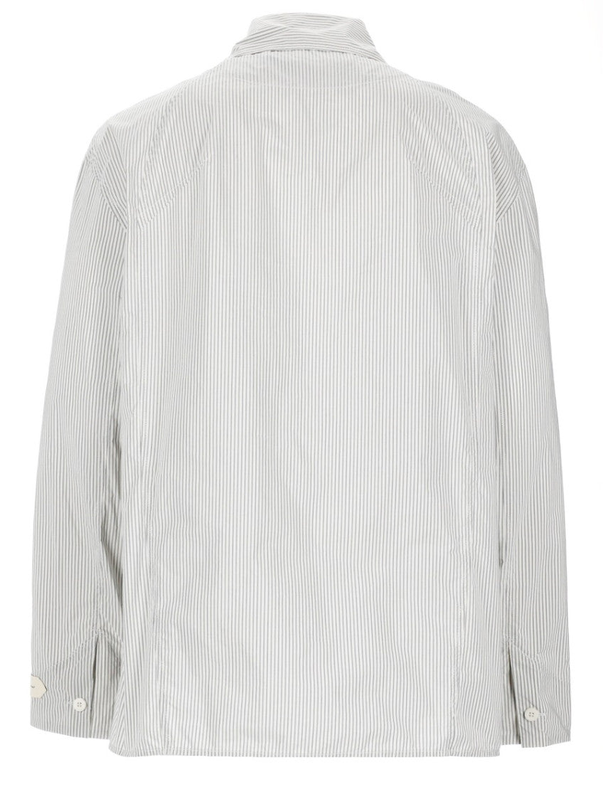 White Relaxed Stripes Overshirt 5