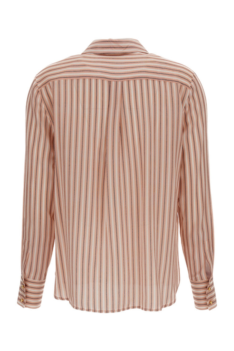 Peach Regular Stripes Shirt 2