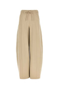 Beige Loose Drawstring Pants 1