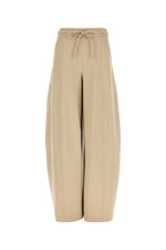 Beige Loose Drawstring Pants 1