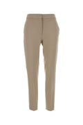 Beige Slim Flat Front Pants 1
