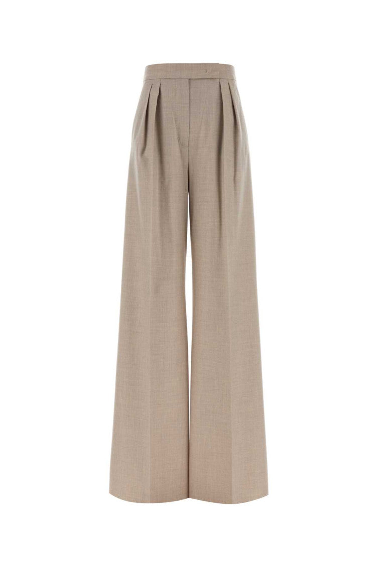 Beige Tailored Pleated Pants 1