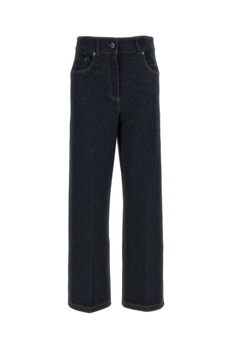 Dark Blue Straight High Rise Jeans 1
