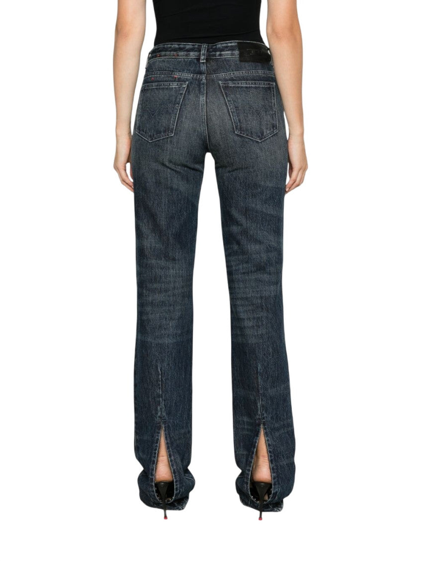 Blue Straight Mid Rise Jeans 2