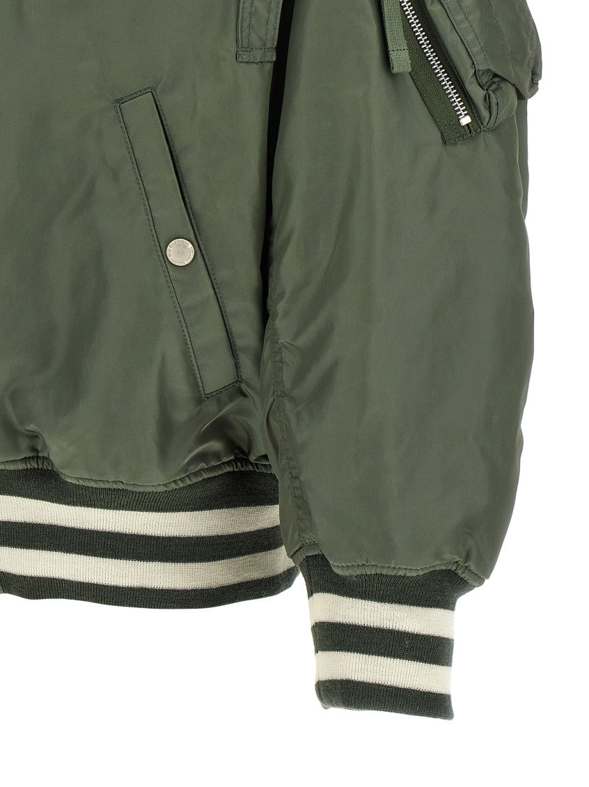 Green Relaxed Bomber Jacket 4