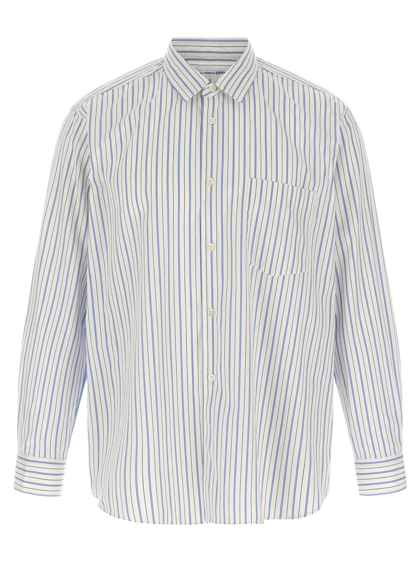White Relaxed Striped Shirt 1