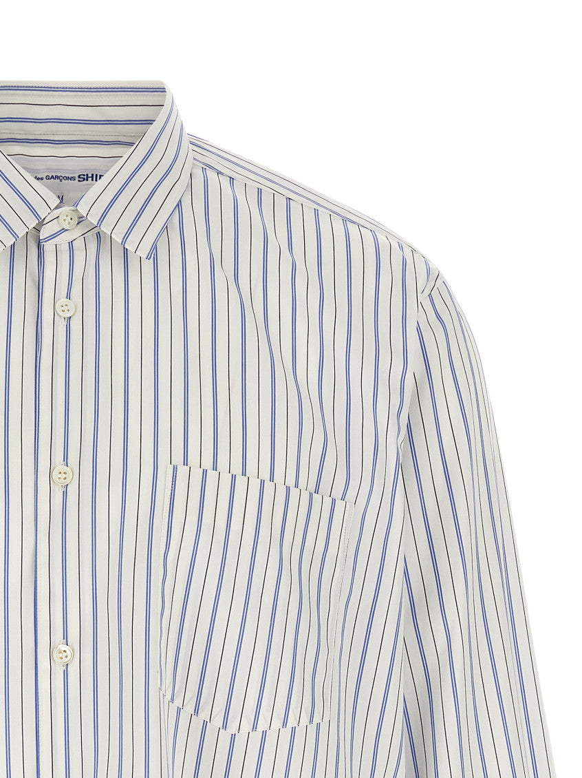 White Relaxed Striped Shirt 3