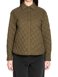 Green Quilted Shirt Collar Jacket 1