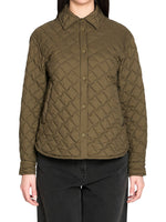 Green Quilted Shirt Collar Jacket 1