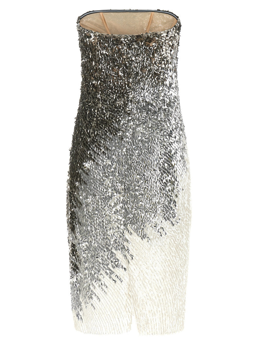Silver Embellished Strapless Mini Dress 2