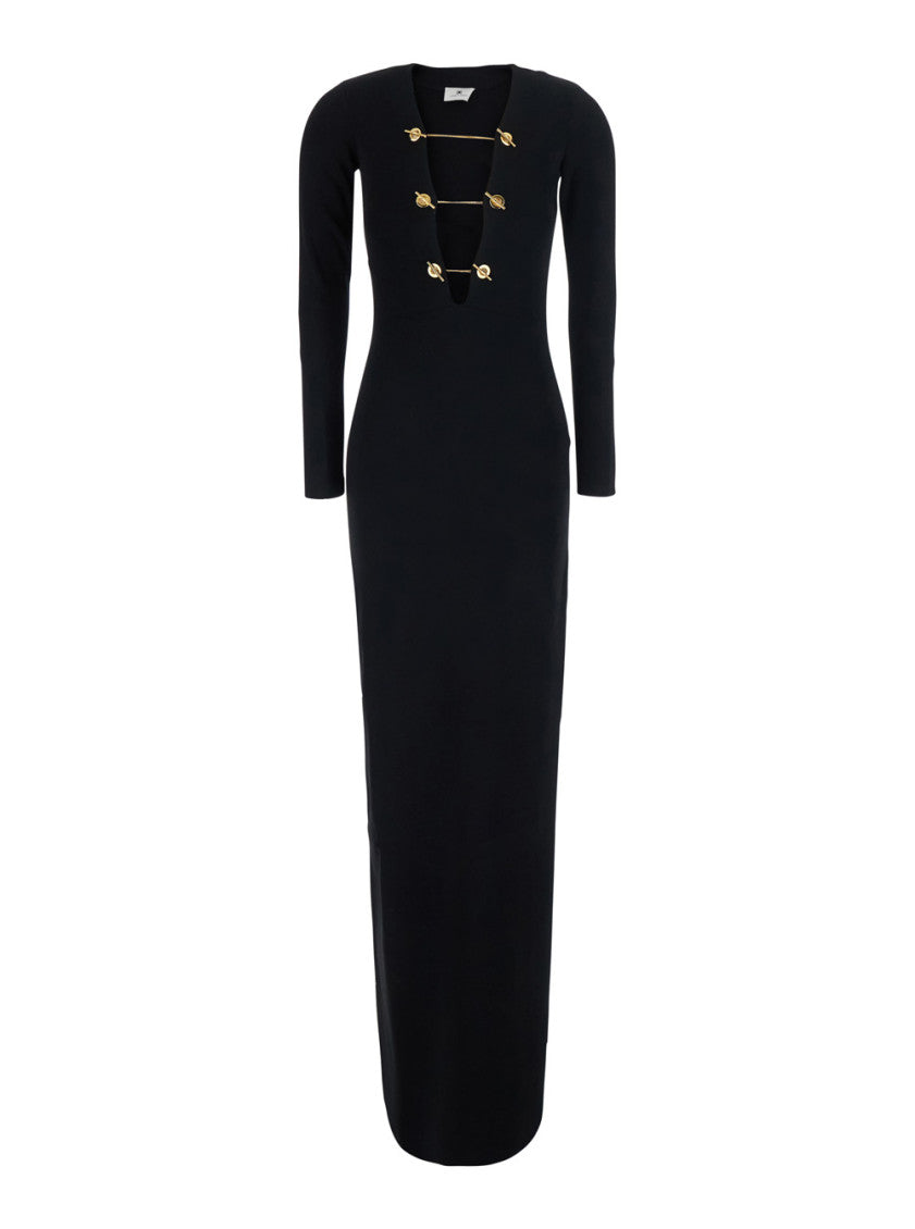 Black V Neck Maxi Dress 1