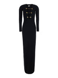 Black V Neck Maxi Dress 1