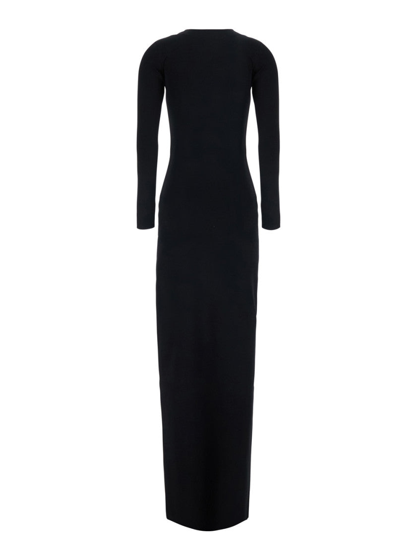 Black V Neck Maxi Dress 2